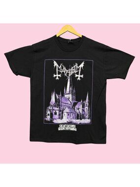 Mayhem De Mysteriis Dom Sathanas Album Black Metal Band Tee L